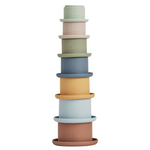 Tawa Silicone Stacking Cups-Caramel/Blue | OYOY