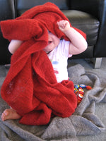 Stansborough Knitted Baby Buggy Blanket in Fun Red
