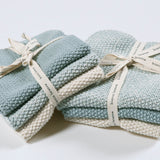 Bianca Lorenne Knitted Cotton Washcloths Set of 3 Duck Egg Blue