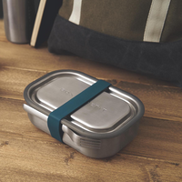 Box Appetit Stainless Steel Lunch Box with Ocean Strap Closed