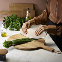 Eva Solo Nordic Wooden Cutting Board Preparing Herbs In Kitchen