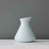 Gidon Bing Ceramic Handleless Pitcher in Satin Blue Glaze Front View