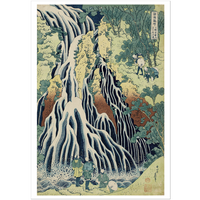 Hokusai The Falling Mist Waterfall at Mount Kurokami in Shimotsuke Province Pomegranate Notecard