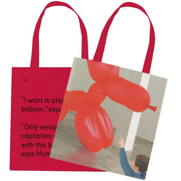 We Go To The Gallery I Want to Play With The Balloon Tote Bag Front and Back