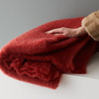 Masterweave 100% Mohair Throw in Russet Red with Hand for Scale