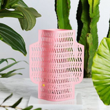 Octaevo Pink Aurea Paper Vase with Leaves