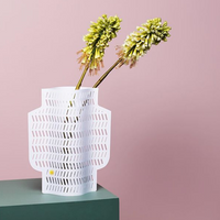 Octaevo White Aurea Paper Vase with Flowers