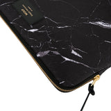 Wouf Laptop Sleeve Black Marble Zip Detail