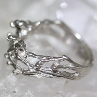 Twig Recycled Silver Adjustable Stacker Ring | Zora Bell Boyd
