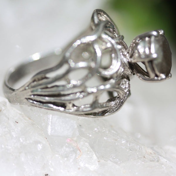 My Fine Vined Stone Ring - Recycled Silver | Zora Bell Boyd