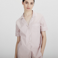Laing Antique Blush Pink Billie Cotton Pyjama Set on Model