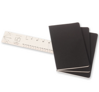 Moleskine Cahier Unlined Journal Set of Three Black Stacked