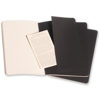 Moleskine Cahier Unlined Journal Set of Three Black Inside Back Cover