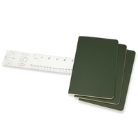 Moleskine Cahier Unlined Journal Set of Three Mrytle Green Stacked