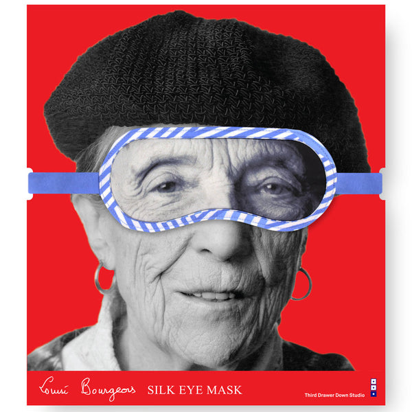 Louise Bourgeois 100% Silk Portrait Eye Mask Packaging