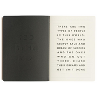 MiGOALS Get Shit Done A6 Classic Notebook in Black inside front cover