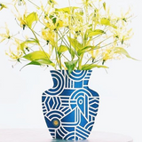 Octaevo Mediterranean Greco Paper Flower Vase full of Flowers
