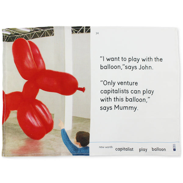 We Go To The Gallery I Want to Play With The Balloon Tea Towel