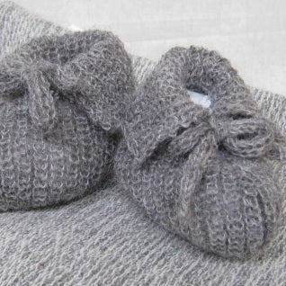 Stansborough Baby Knitted Booties in Grey