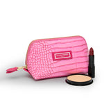 Otis Batterbee | Small Beauty Make Up Bag, Candy Pink Croc