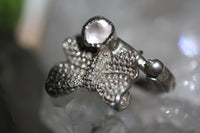  Zora Bell Boyd Chirpy Bow Ring - Rose Quartz and Recycled Silver